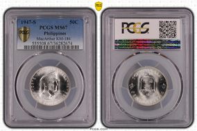 1947-S 50C Douglas MacArthur KM-184  Ag MS67