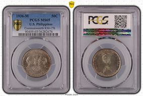 1936-M 50C Commonwealth KM-176 MS65