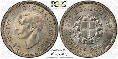 1944 3D S-4085 Shield  Ag MS65