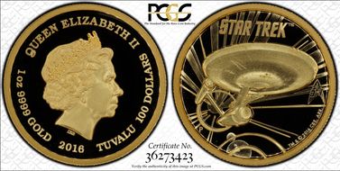 2016-P $100 Star Trek-Enterprise High Relief PR69DCAM