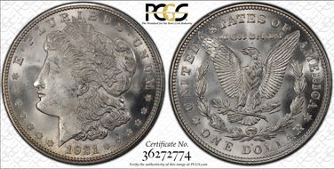 1921-D $1 MS66