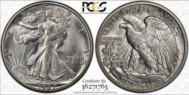 1927-S 50C AU58