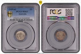 1949(m) 3D KM-44  Ag MS63