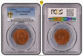 1945(p) 1/2D MS64RB