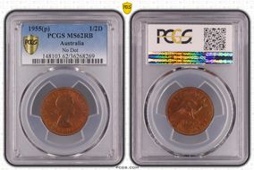 1955(p) 1/2D No Dot MS62RB