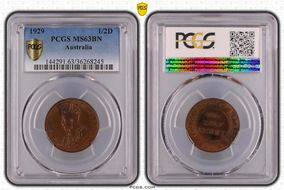 1929 1/2D KM-22 MS63BN