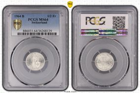 1964 B 1/2 Fr MS64