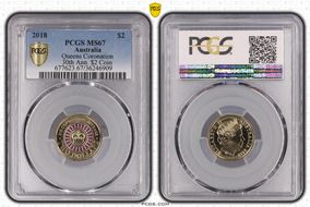 2018 $2 Queen's Coronation Colorized 30th Ann. $2 Coin MS67