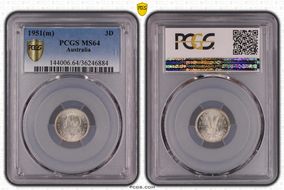 1951(m) 3D KM-44  Ag MS64