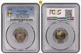 2018 $2 Queen's Coronation Colorized 30th Ann. $2 Coin MS66