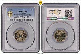 2018 $2 Remembrance Day Poppy 30th Ann. $2 Coin MS66