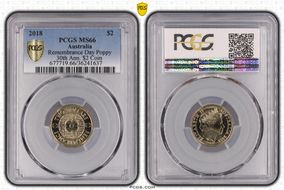 2018 $2 Remembrance Day Poppy 30th Ann. $2 Coin MS66