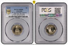 2018 $2 50 Yrs Decimal Currency 30th Ann. $2 Coin MS66