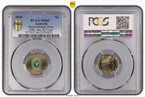 2018 $2 Remembrance Dove Colorized 30th Ann. $2 Coin MS66