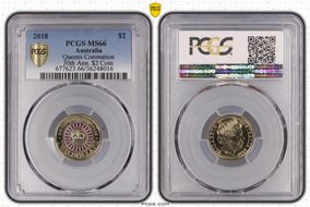 2018 $2 Queen's Coronation Colorized 30th Ann. $2 Coin MS66