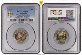 2018 $2 Queen's Coronation Colorized 30th Ann. $2 Coin MS66