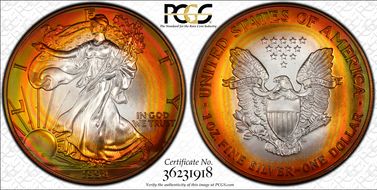 1998 $1 Silver Eagle MS67