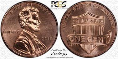 2018 1C Shield MS67RD