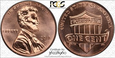 2018-D 1C Shield MS67RD