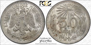 1939-M 50C KM-447  Ag MS65