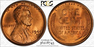 1944-S 1C MS67+ RD