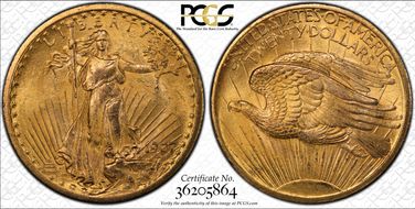 1907 $20 Saint-Gaudens MS63