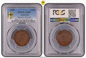 1939 1/2D Kangaroo Reverse AU55BN