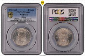 1951(m) Florin Jubilee KM-47  Ag MS64+