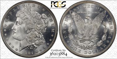 1884 $1 MS67+