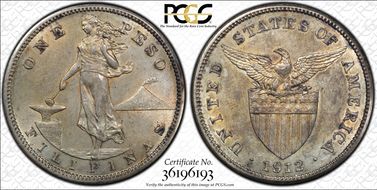 1912-S Peso KM-172  Ag N1