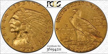 1909 $2.50 AU55