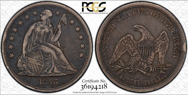 1843 $1 VF35