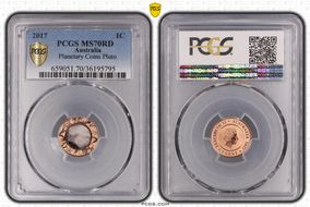 2017 1C Planetary Coins Pluto Colorized MS70RD