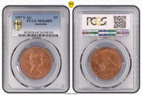 1957 Y. (p) 1D MS64BN