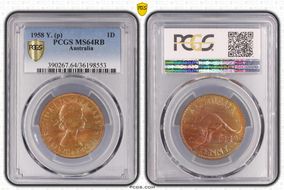 1958 Y. (p) 1D MS64RB