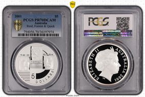 2001 $5 Reid, Forrest & Quick PR70DCAM