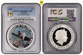 2004 $1 First Moon Walk KM-734  Ag PR66DCAM