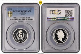1990 $1 Year of Peace Ag PR69DCAM