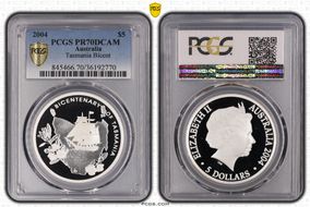 2004 $5 Tasmania Bicent PR70DCAM