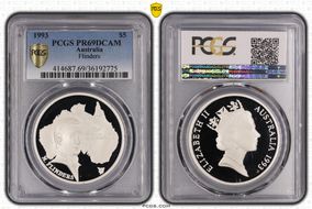 1993 $5 Flinders PR69DCAM