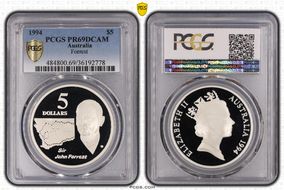 1994 $5 Sir John Forrest Australian Explorers PR69DCAM