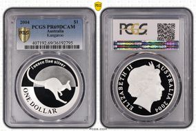 2004 $1 Kangaroo Ag PR69DCAM
