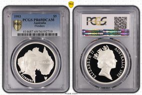 1993 $5 Flinders PR69DCAM