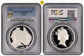 1993 $5 Cook PR69DCAM