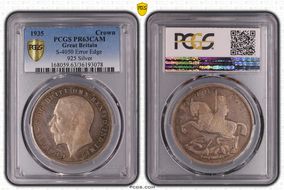 1935 Crown S-4050 Error Edge .925 Silver PR63CAM
