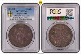 1818-B Scudo Berman-3223 Anno XVIII MS62