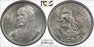1950-Mo Peso MS65