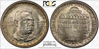 1951-D 50C Booker T. Washington MS66+