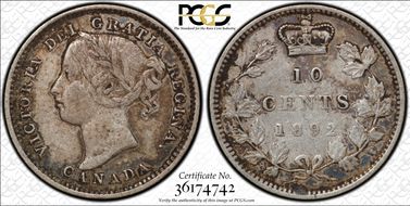 1892/1 10C Large 9 XF40