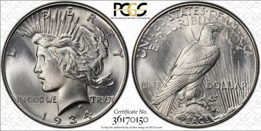 1934 $1 MS66+